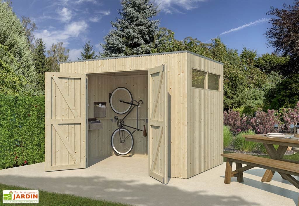 abri de jardin en bois d’épicéa brut 26 mm – 5,9 m² abri de jardin en bois d’épicéa brut 26 mm – 5,9 m²