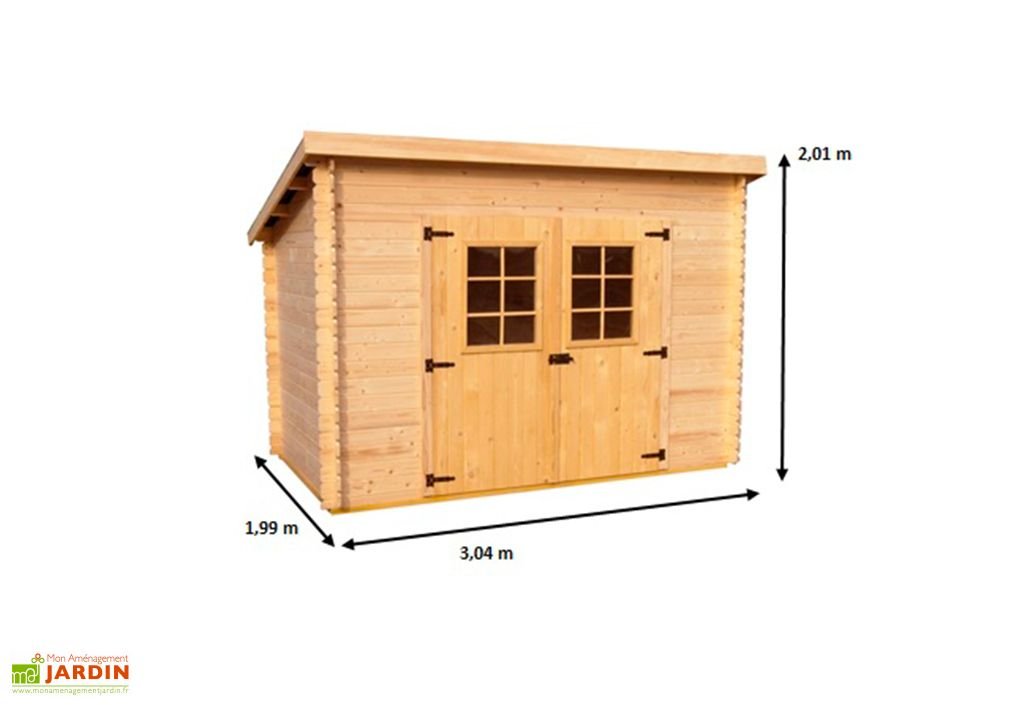 abri de jardin bois 20 mm monopente (198x314x200cm) abri de jardin bois 20 mm monopente (198x314x200cm)