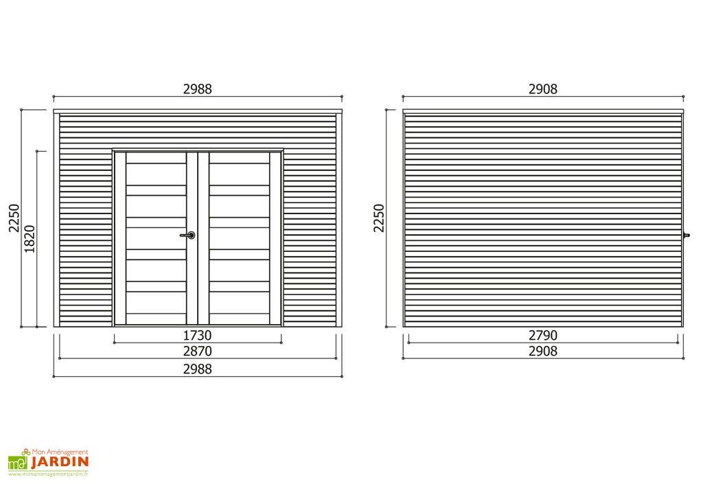 abri de jardin en bois traité bari 19 mm – 9 m² avec toit plat abri de jardin en bois traité bari 19 mm – 9 m² avec toit plat