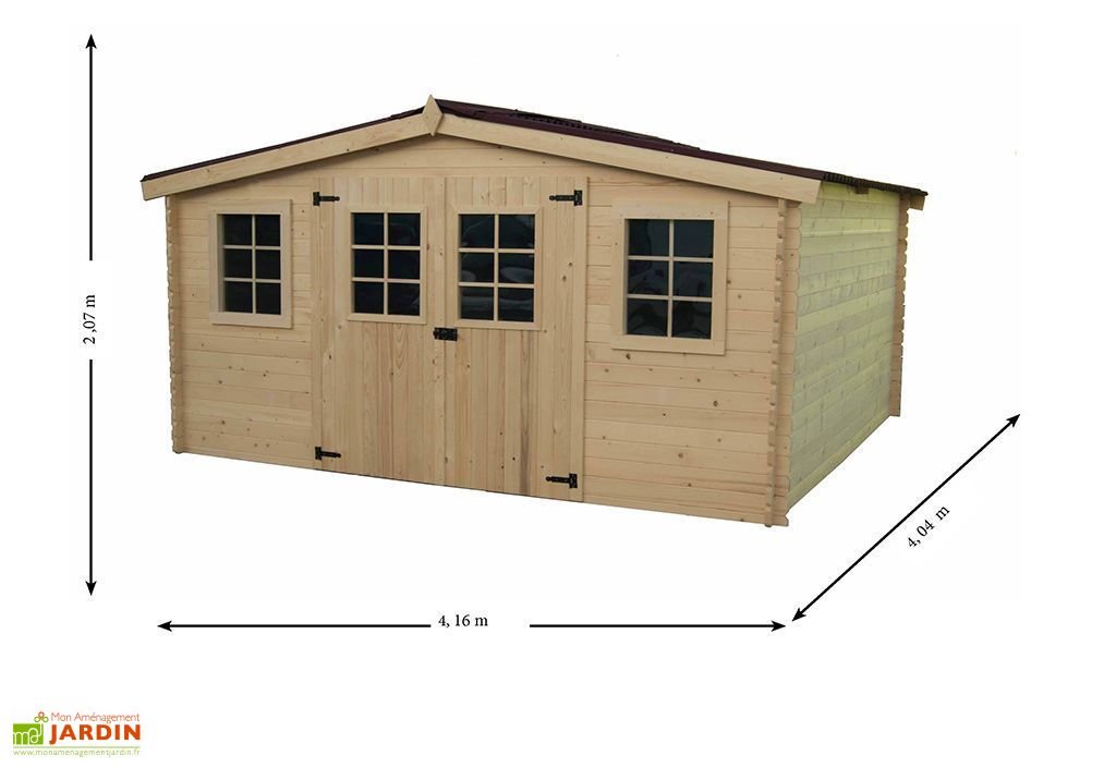 abri de jardin en bois d'epicéa brut 16 m² abri de jardin en bois d'epicéa brut 16 m²