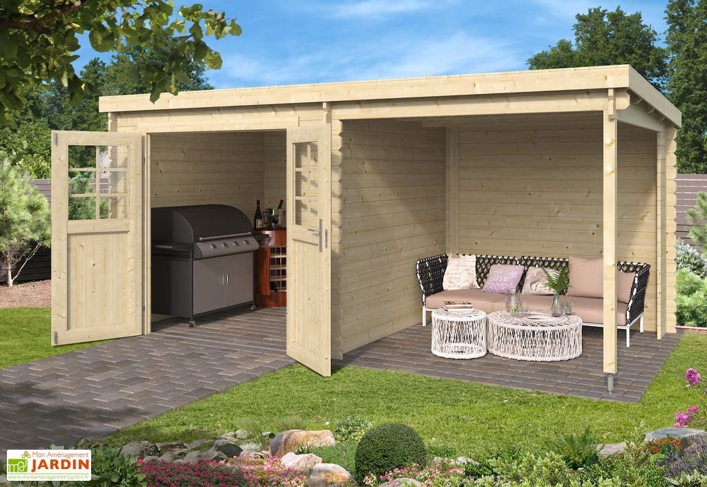 abri de jardin en bois d’épicéa brut avec auvent sophy 10 m² abri de jardin en bois d’épicéa brut avec auvent sophy 10 m²