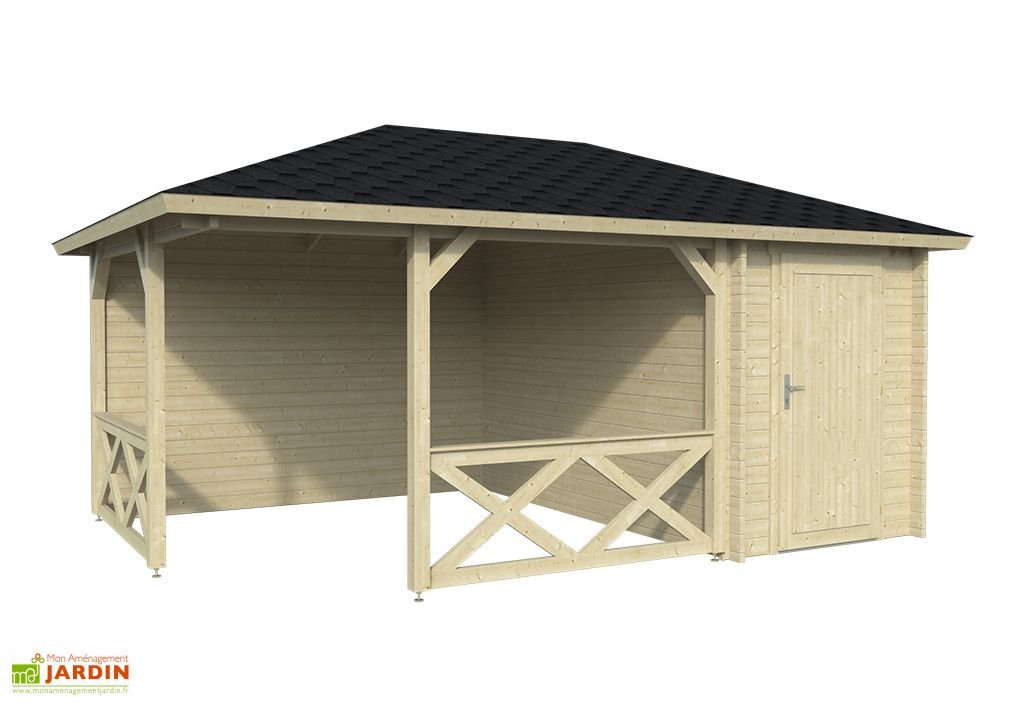pavillon de jardin en bois d’épicéa brut alfred – 14,39 m² pavillon de jardin en bois d’épicéa brut alfred – 14,39 m²