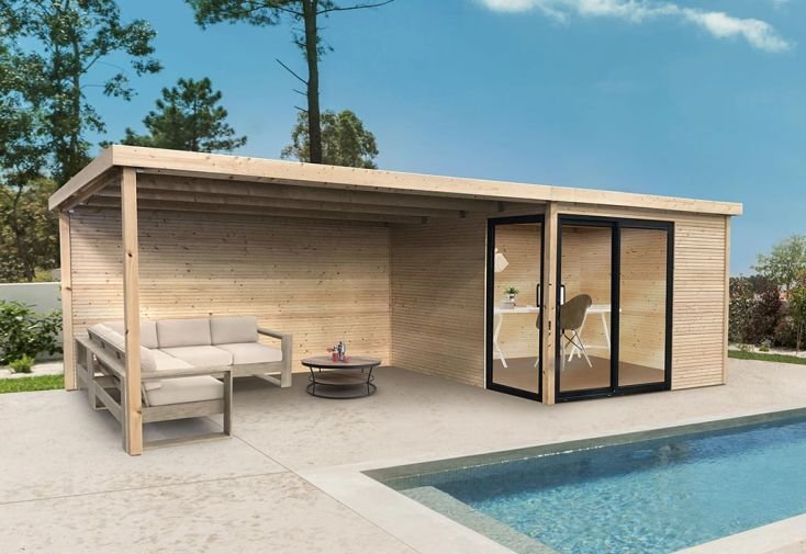 abri de jardin en bois d’épicéa traité avec auvent sagres 21,14 m² abri de jardin en bois d’épicéa traité avec auvent sagres 21,14 m²