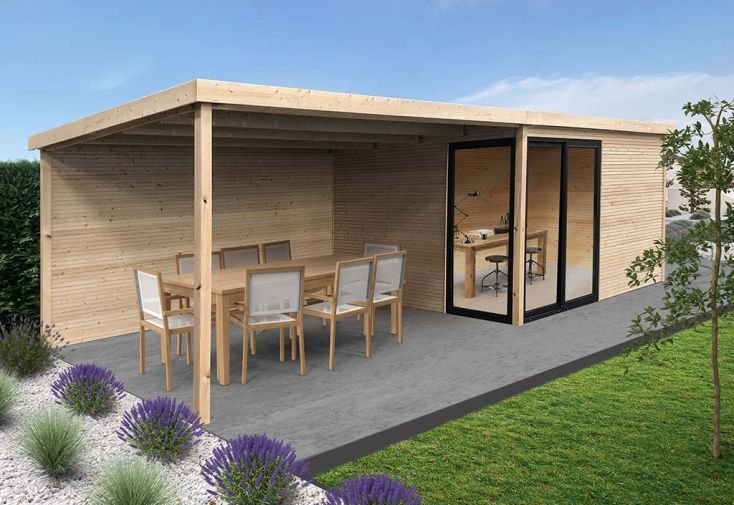 abri de jardin en bois d’épicéa traité avec auvent tavira 24,17 m² abri de jardin en bois d’épicéa traité avec auvent tavira 24,17 m²