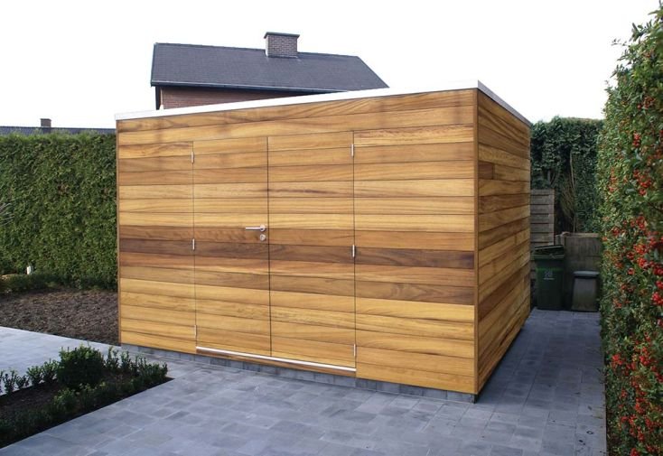 abri de jardin en iroko 15 mm box d – 300 cm (profondeur au choix) abri de jardin en iroko 15 mm box d – 300 cm (profondeur au choix)