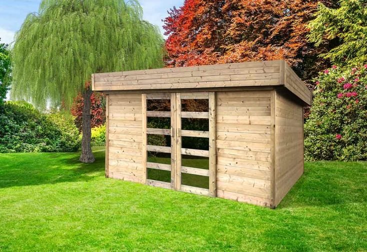 abri de jardin en bois brut stockholm 28 mm 9 m² avec toit plat abri de jardin en bois brut stockholm 28 mm 9 m² avec toit plat