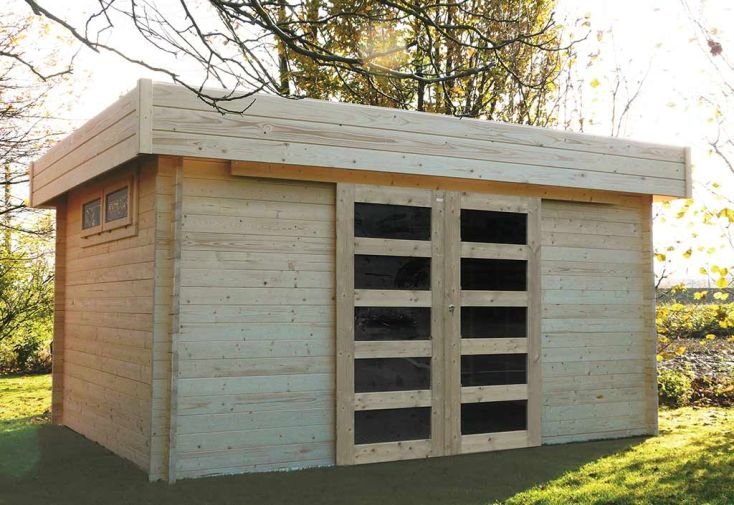 abri de jardin en bois brut viborg 40 mm 14 m² avec toit plat abri de jardin en bois brut viborg 40 mm 14 m² avec toit plat