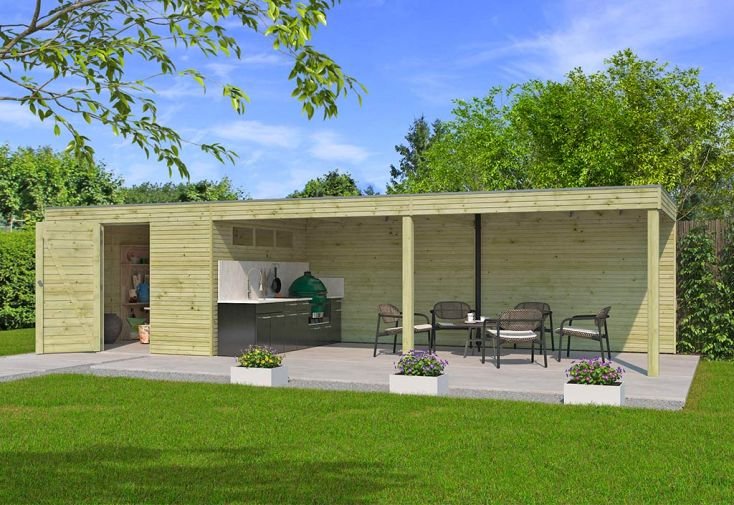 abri de jardin en bois traité autoclave avec auvent 26,8 m² abri de jardin en bois traité autoclave avec auvent 26,8 m²