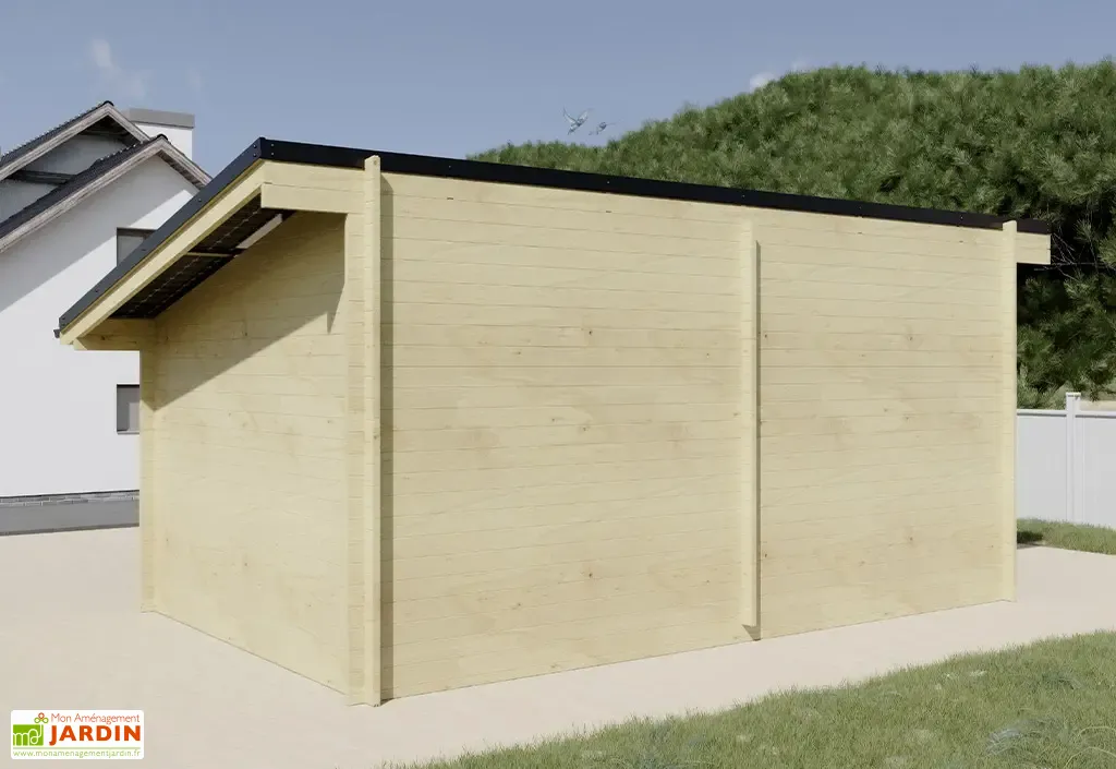 abri de jardin en bois + 12 panneaux solaires 6 kwc 20 m² abri de jardin en bois + 12 panneaux solaires 6 kwc 20 m²