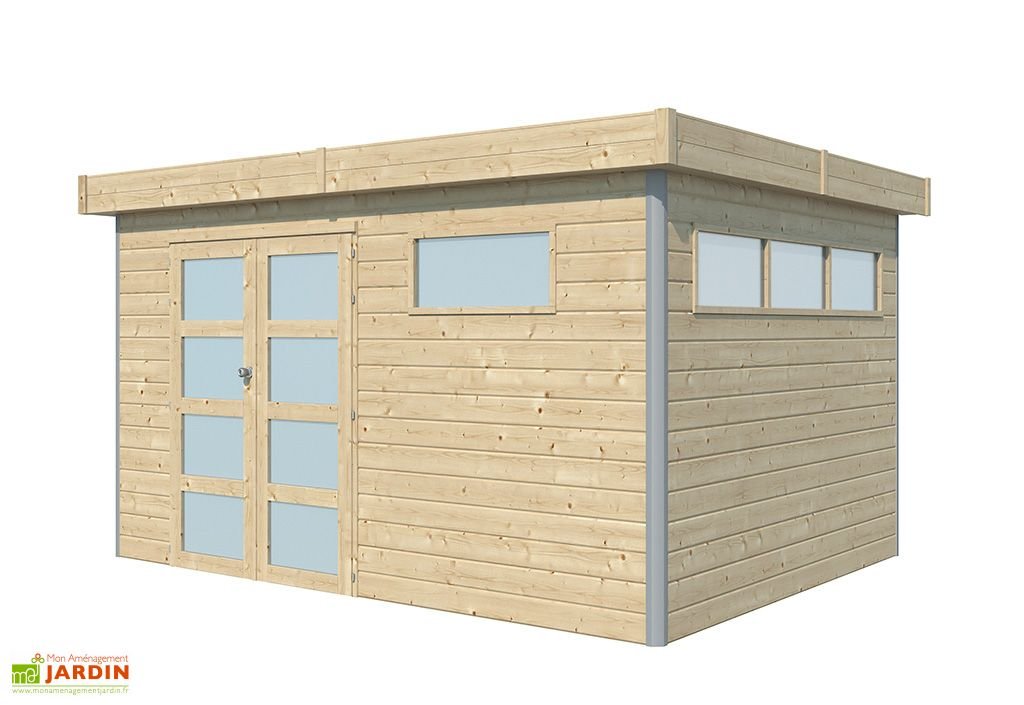abri de jardin en bois d’épicéa brut et profilés en aluminium 11,3 m² abri de jardin en bois d’épicéa brut et profilés en aluminium 11,3 m²