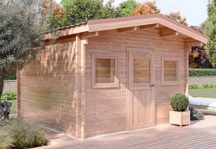 chalet de jardin en bois douglas brut 55 mm outriaz – 15 m² chalet de jardin en bois douglas brut 55 mm outriaz – 15 m²