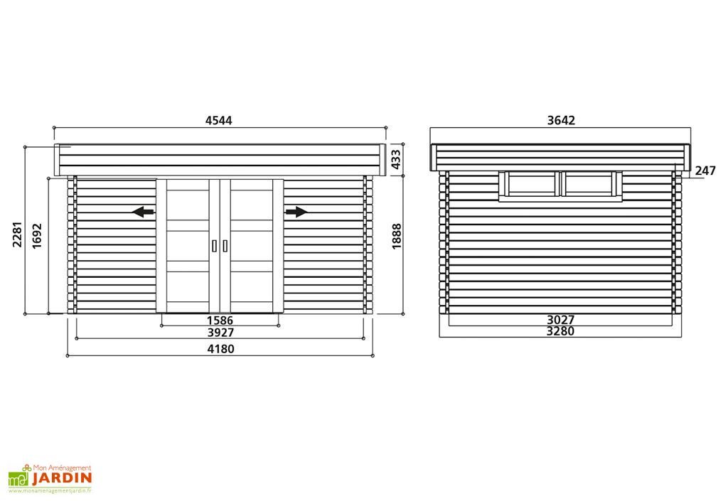 abri de jardin en bois brut viborg 40 mm 14 m² avec toit plat abri de jardin en bois brut viborg 40 mm 14 m² avec toit plat