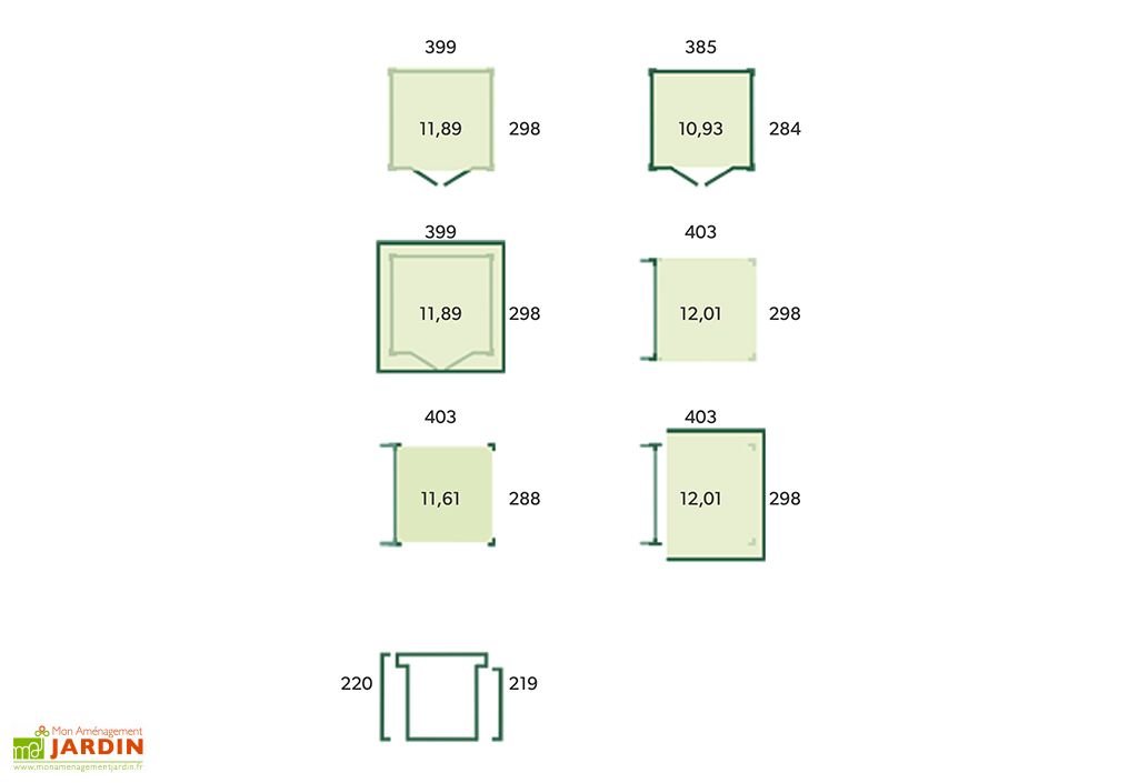 abri de jardin en bois d’épicéa brut avec auvent – 23,9 m² abri de jardin en bois d’épicéa brut avec auvent – 23,9 m²
