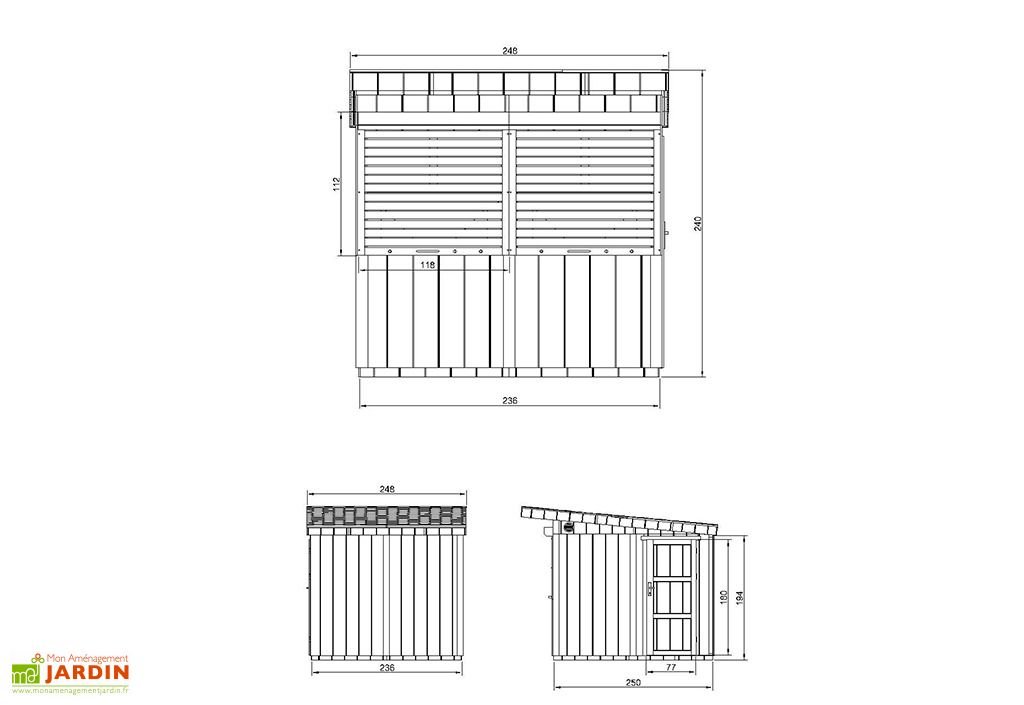 kiosque commercial bois traité 6 m² – stand de vente m950 + peinture kiosque commercial bois traité 6 m² – stand de vente m950 + peinture