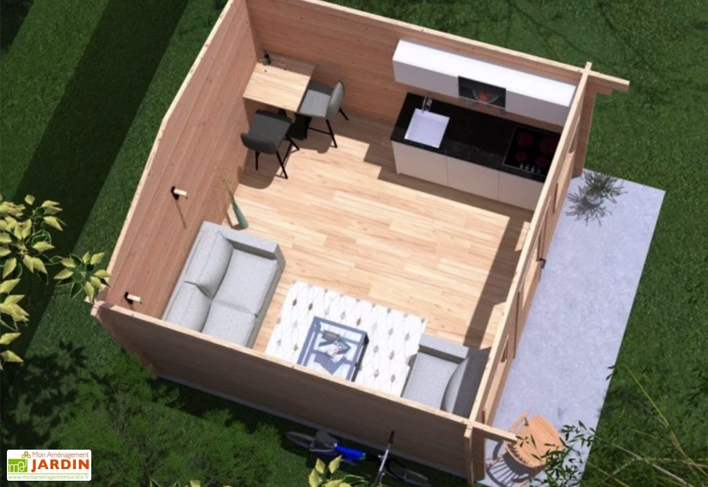 chalet de jardin en bois douglas brut 55 mm outriaz – 15 m² chalet de jardin en bois douglas brut 55 mm outriaz – 15 m²