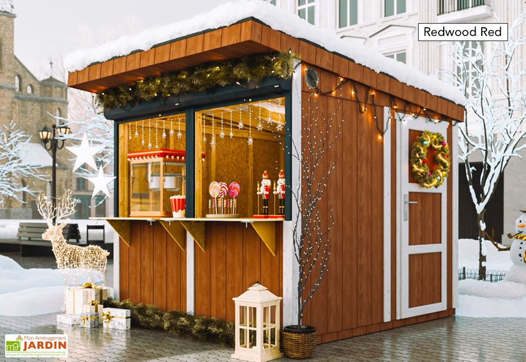 kiosque commercial bois traité 6 m² – stand de vente m950 + peinture kiosque commercial bois traité 6 m² – stand de vente m950 + peinture