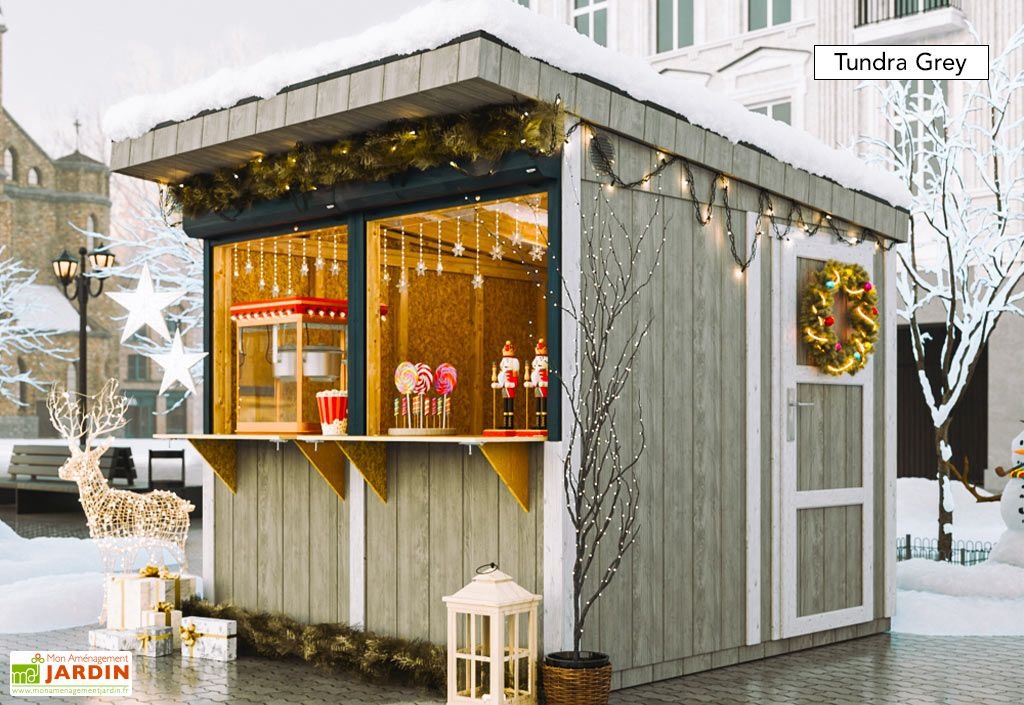 kiosque commercial bois traité 6 m² – stand de vente m950 + peinture kiosque commercial bois traité 6 m² – stand de vente m950 + peinture