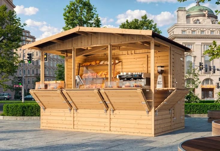 kiosque commercial en bois 6 m² – stand de vente pour marchés m150b kiosque commercial en bois 6 m² – stand de vente pour marchés m150b