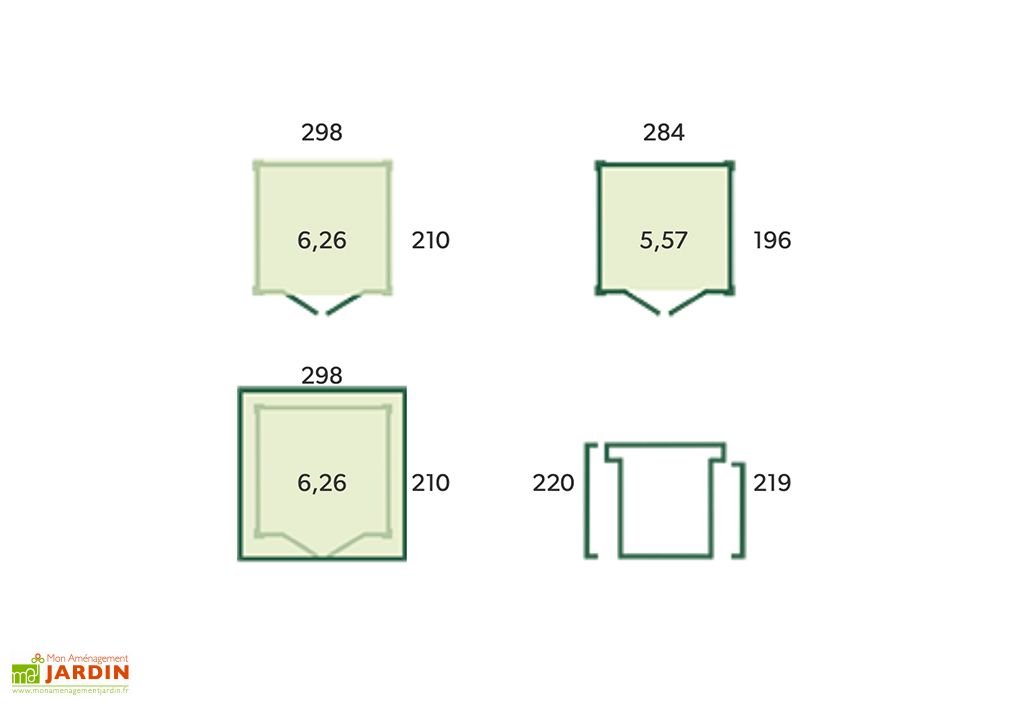 abri de jardin en bois d’épicéa brut 26 mm – 5,9 m² abri de jardin en bois d’épicéa brut 26 mm – 5,9 m²