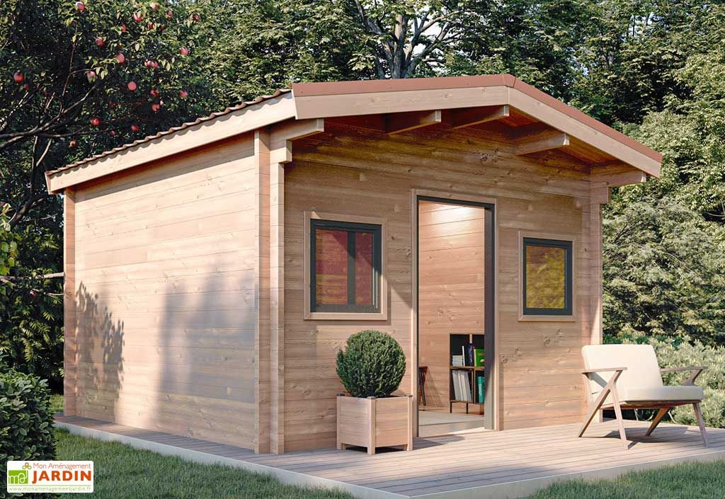 chalet de jardin en bois douglas brut 55 mm outriaz – 15 m² chalet de jardin en bois douglas brut 55 mm outriaz – 15 m²